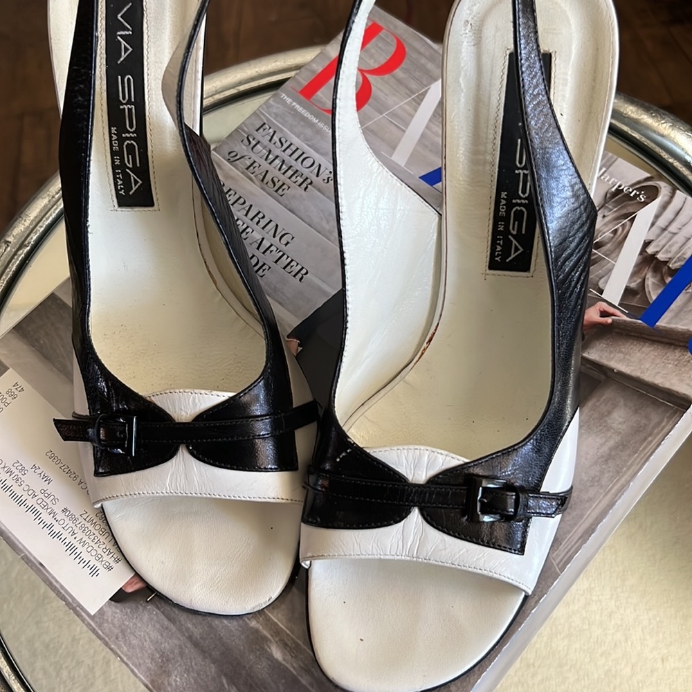 Via Spiga Sling Back Peep Toe Heels